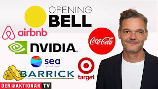 Opening Bell: Gold, Barrick Mining, Nvidia, AirBnB, Coca-Cola, Target, CME, Amgen, Moderna, Sea