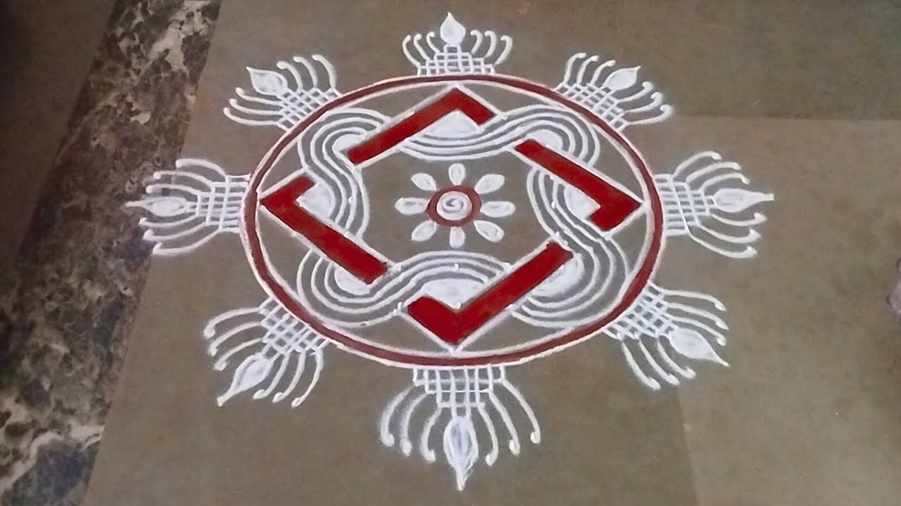 Aadi Pooram special | aadi velli Padikolam | Easy rangoli| Swasthik kolam| Traditional muggu