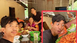 ជូបជុំបងប្អូន ធ្វើម្ហូបញាំ ជុំគ្នា មានមាន់ដុត បង្គាស្រស់