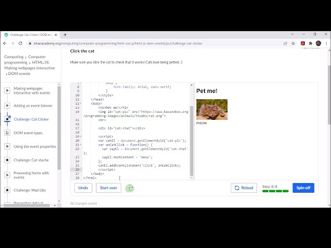 Challenge Cat Clicker Khan Academy