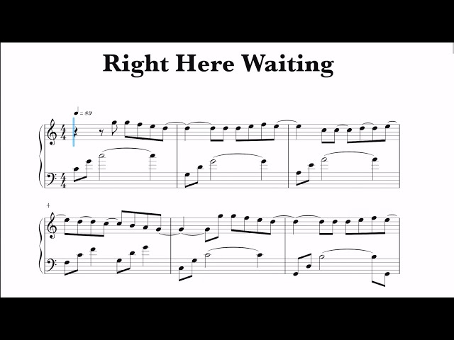 Right Here Waiting Sheet Music For Piano Four Hands - View #12