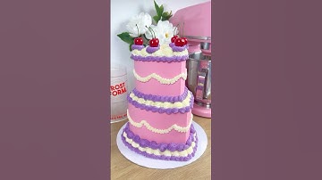 Two-Tier Heart Cake made easy with Frost Form🩷💜 #cake