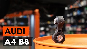 Hvordan bytte bak stabilisatorstag / bak lenkearm der på Audi A4 B8 Sedan [AUTODOC-VIDEOLEKSJONER]