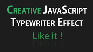 Typewriter Effect JavaScript HTML & CSS