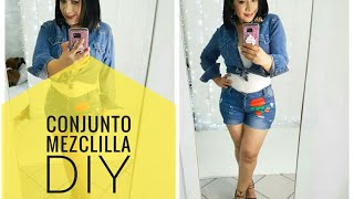 DIY Conjunto Mezclilla ⚘ ( short y camisa) 🌷