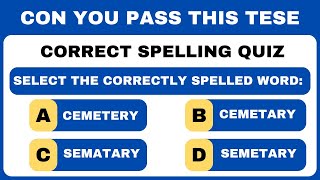 Correct Spelling Quiz  part 2 Test your  English  Can you score । 20  English  Quiz