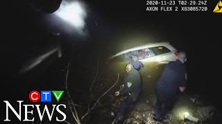 Officers in Ohio rescue woman trapped in her submerged van
