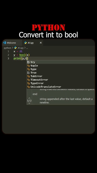 How to convert a number int to bool type in Python Language | #shorts # ...