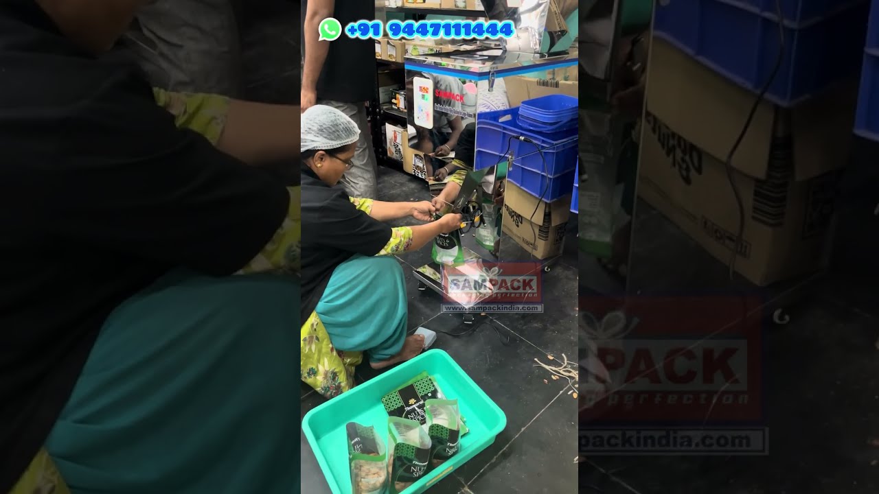 Полуавтоматическая машина для фасовки сухофруктов | Наполнение бадамом, кешью и орехами | Точное ...