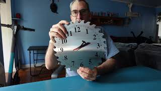 CIGERA 12 Inch Metal Wall Clock with Circular Saw Blade