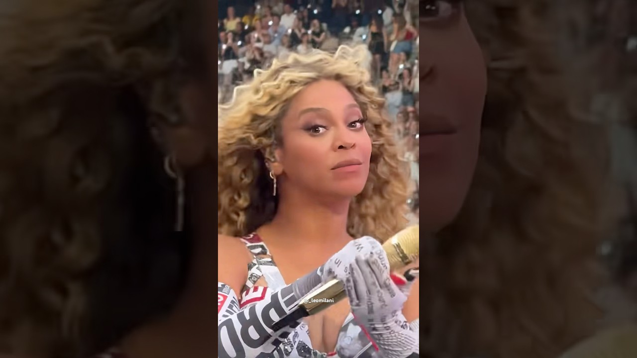 Beyonce looking at the camera for "SHE AIN'T NO DIVA" (Live in Paris Night 2) 