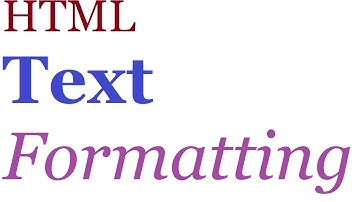 HTML Text Formatting