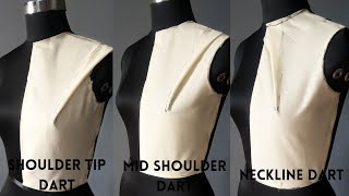 Draping Dart placement in Tamil/ (Part-4)/ How to drape shoulder tip, mid shoulder, neckline darts.