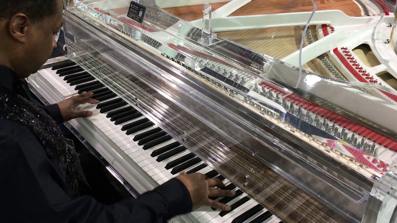 Kris Nicholson Test Drives A Plexy Glass Grand Piano At Namm 2020 Video 1