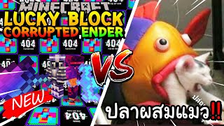 เปิดลักกี้บล็อก Corrupted,Ender ใหม่!! สู้ ปลาผสมแมว!! Minecraft Lucky Blcok ft.พี่เรด