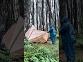 Solo camping heavy Rain #asmr #camping #shorts #soundforsleep #rain #solocampinginheavyrain #nature