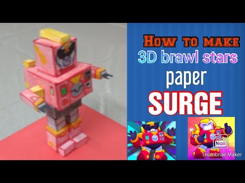 How to make a 3D paper brawl stars surge easy - YouTube