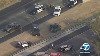 Chase ends after deputies open fire on 215 Freeway near Menifee| ABC7