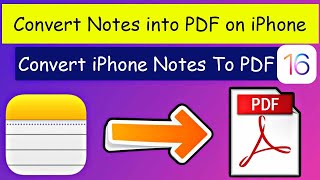 How to Convert Notes into PDF on iPhone/iPad (iOS 16) | How To Convert iPhone Notes To PDF