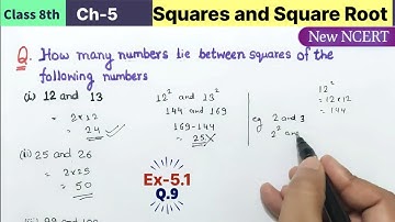 Class 8th Chapter 5 Squares and square root Exercise 5.1 Question 9 Maths new ncert | Ex 5.1 q9 8