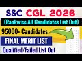 SSC CGL 2025 TIER 2 👉🎯 POSTWISE FINAL CUTOFF 🎯 SSC CGL 2025 MAINS CUT OFF ANALYSIS