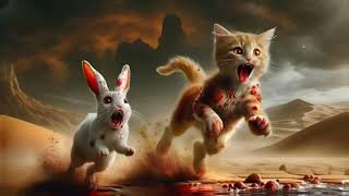 Giant catzilla vs Rabbitzilla fight .#cute #cat #catshorts #catlover #ytcat #youtube #catt