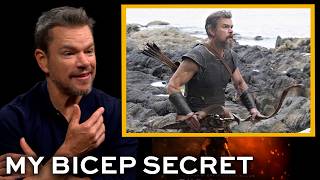 Matt Damon credit his female stunt double for his giant biceps in THE ODYSSEY