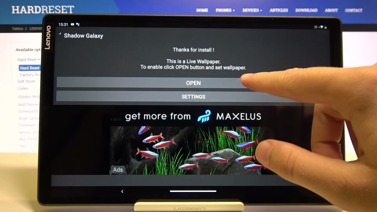 How To Install Shadow Galaxy Animated Wallpaper On Lenovo Tab M10 Youtube