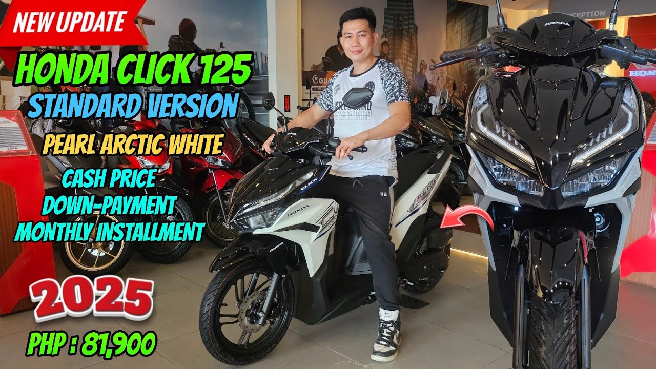 Honda Click 125 Standard Version 2025 Pearl Arctic White - YouTube