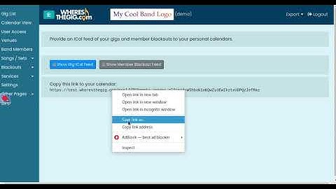 Using an ICal feed to sync gigs to Google Calendar