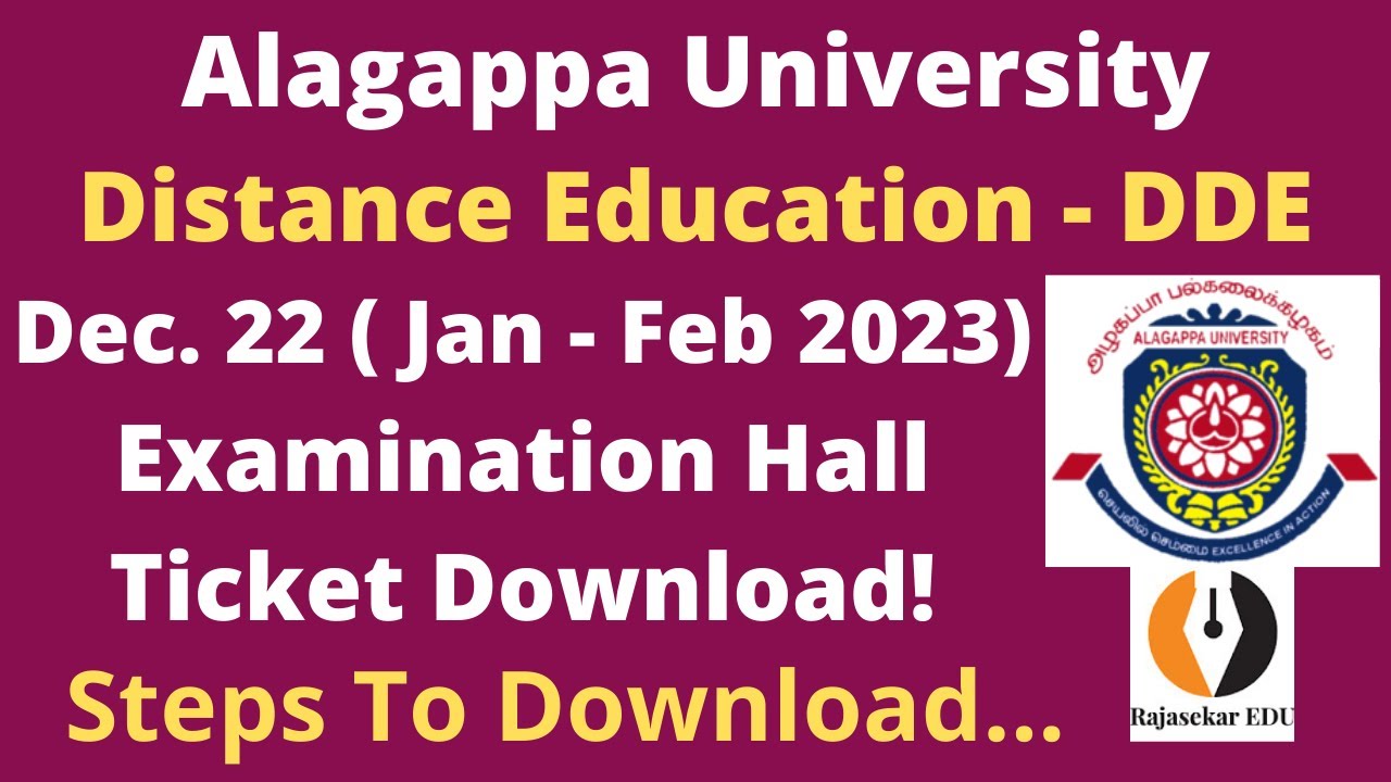 Alagappa University Distance Education DDE Jan Feb2023 Exam Hall Alagappa University Distance Education DDE Jan Feb2023 Exam Hall