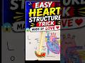 Easy Heart Structure Trick Made by LOVE ❤️ | Human Heart Diagram #shorts #humanheart #biology #neet