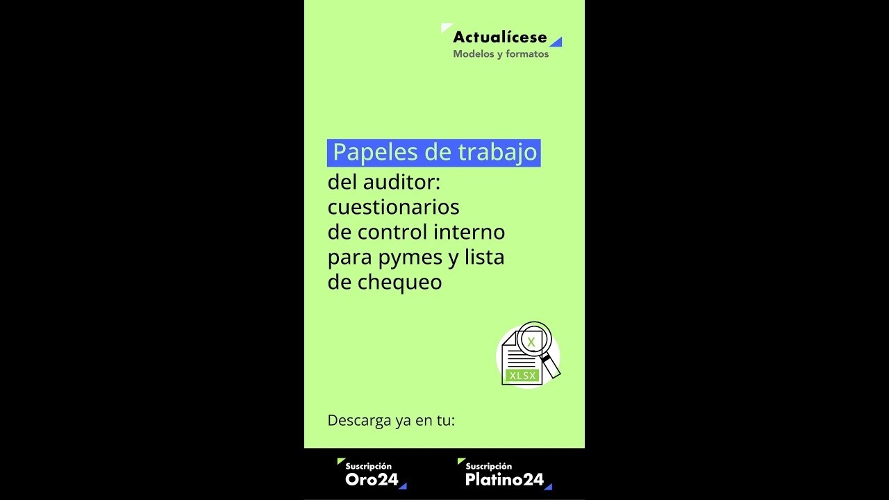 🚨 Papeles de trabajo del auditor: cuestionarios de control interno para