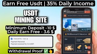 New Usdt Mining Site | usdt earning site | trx usdt mining app | Cloud Mining | usdt investment site