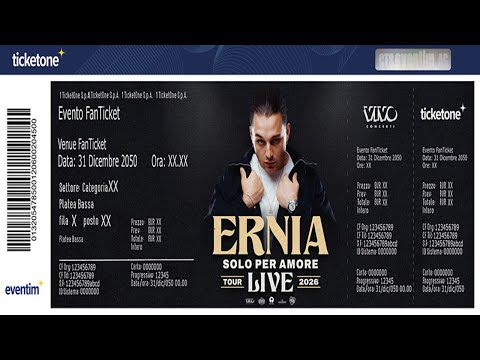 Ernia BERLINO 2025 1 HOUR LYRICS TESTO LOOP 