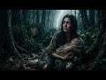 Survival skills: Widow with her baby Survived Against the Storm😢 | Bushcraft Building #bushcraft
