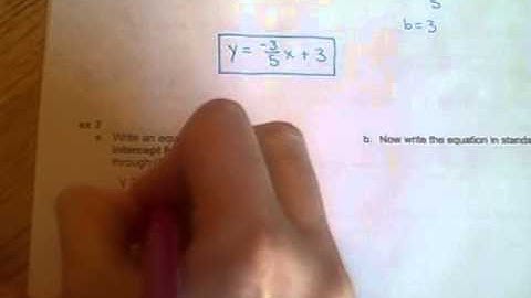 3.3 Video 1 Writing Equations in Slope-Intercept Form