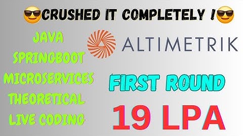 Real-Time Coding Interview | Java | Spring Boot | Microservices | Maven | SQL | Altimetrik