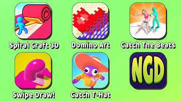 Spiral Craft 3D,Domino Art - Color By Number,Catch The Beats,Swipe Draw!,Catch T-Hat|New Games Daily