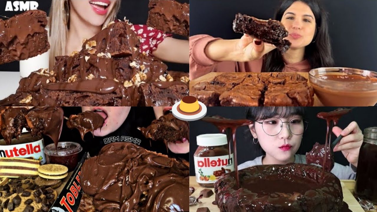 🍫🍰CHOCOLATE BROWNIE COMPILATION MUKBANG ASMR EATING!🍰🍫