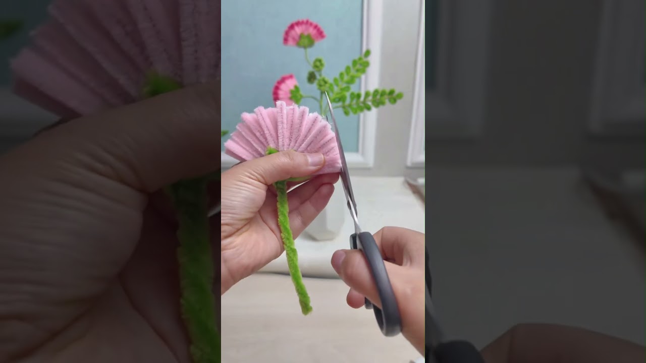 💗 DIY Albizia Flower with Pipe Cleaners – Symbol of Eternal Love 🌸