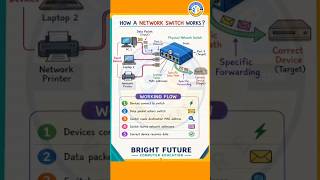 How Network Switch Works? 🔥 | Bright Future Computer Education #networklessons #computer