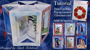 TUTORIAL Pop-up kerstcarrouselkaart / boek Theaterpodiumster Peepshowboek #kerst