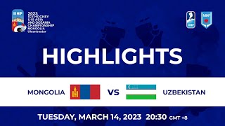 Highlights | 2023 IIHF Ice Hockey U18 Asia and Oceania Championship | MGL vs UZB, Game 9