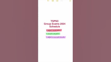 TSPSC Group 1, 2, 3 Schedule #tspsc