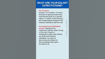 What are Your Salary Expectations | Common Job Interview Questions and Answers
