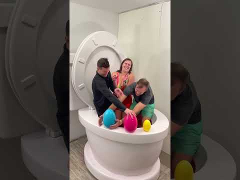 Surprise Egg Challenge In Giant Toilet With Prize Shorts