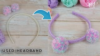 Super Easy Headband POM POMS | 수공 | 手作り | วิธีทำคาดผมปอมปอม ง่ายมากๆ