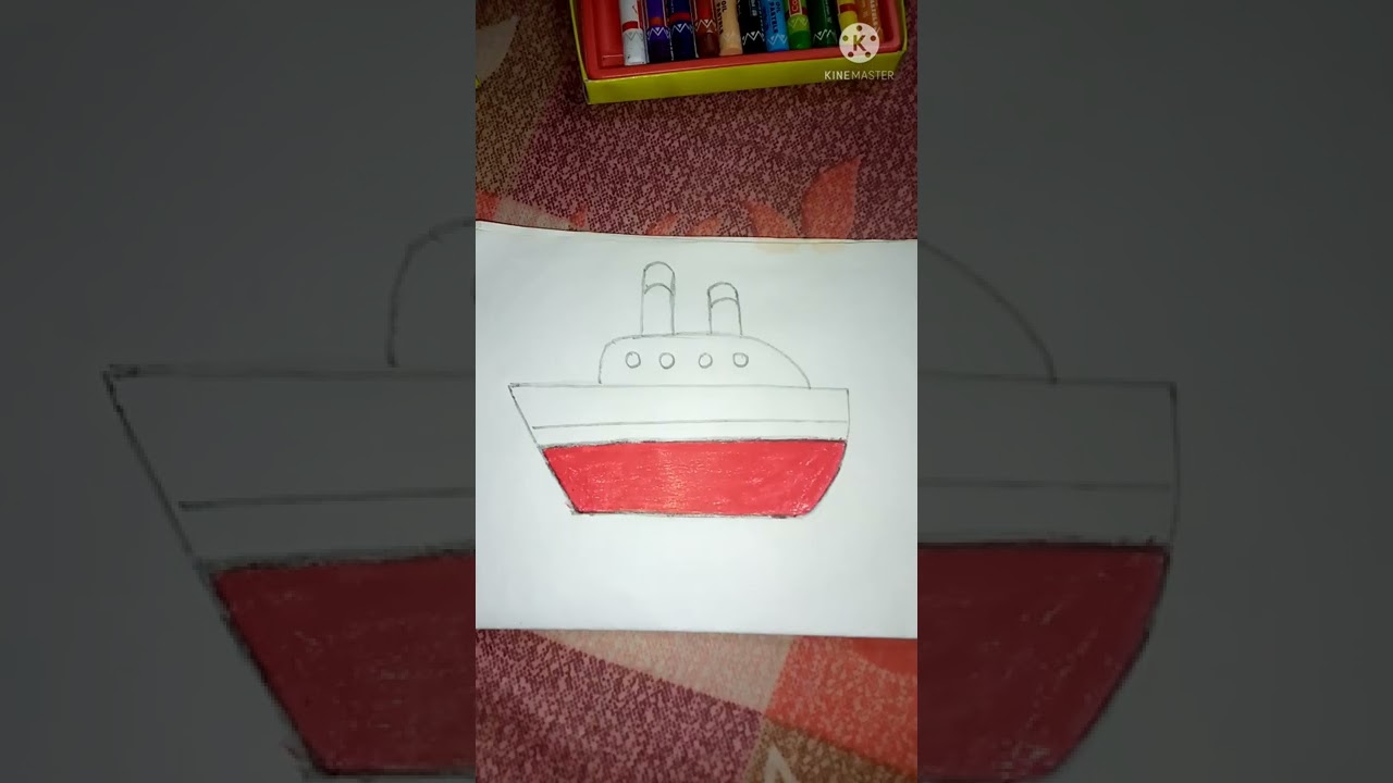 How to Draw a simple Ship For kids