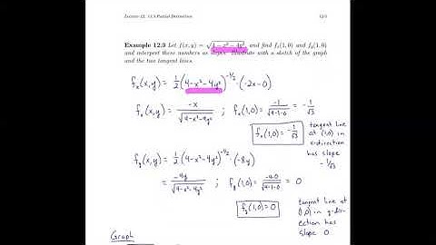 11.3 Partial Derivatives, 1 of 2